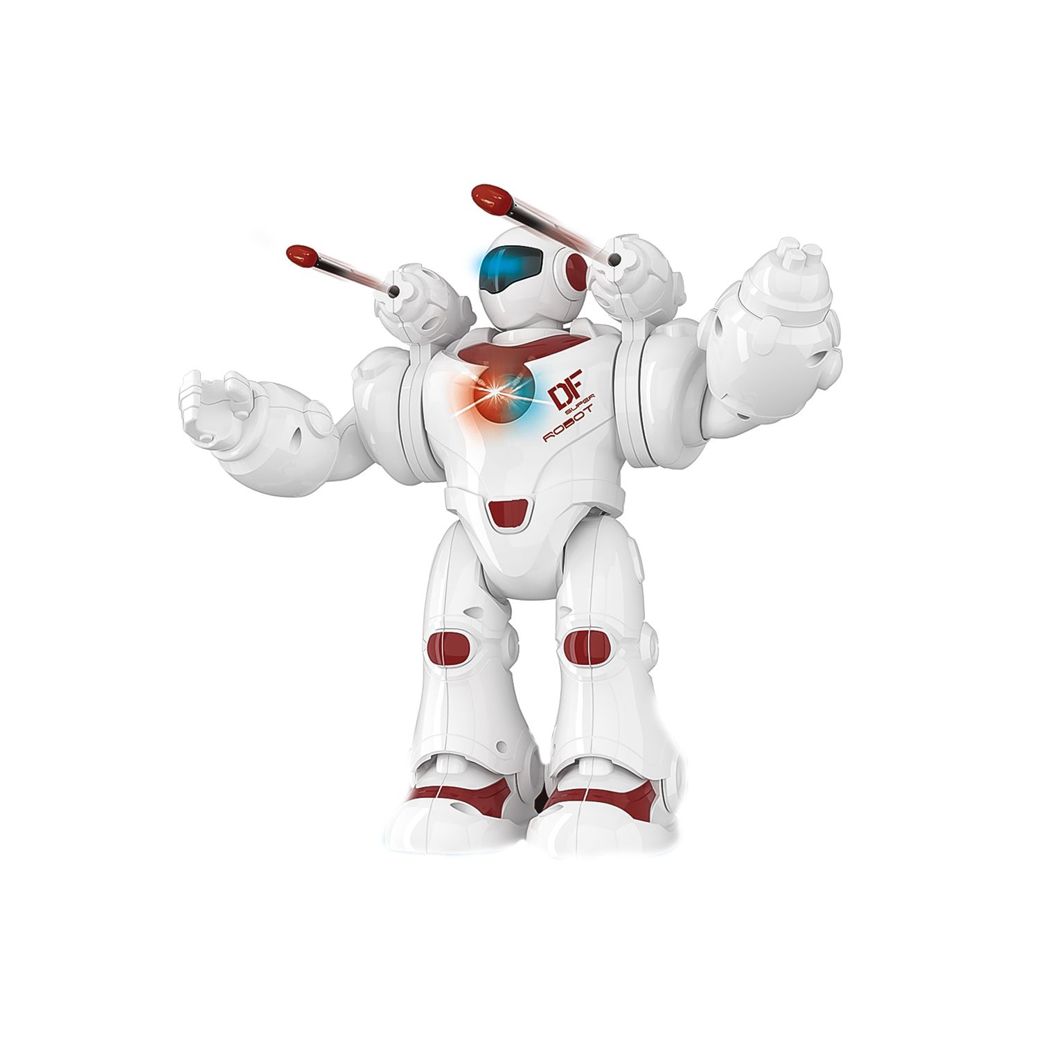 Robot inteligent , trage cu sageti, efecte luminoase si sonore, alb cu rosu, 24 cm , Doty fotografia produsului View 3 L