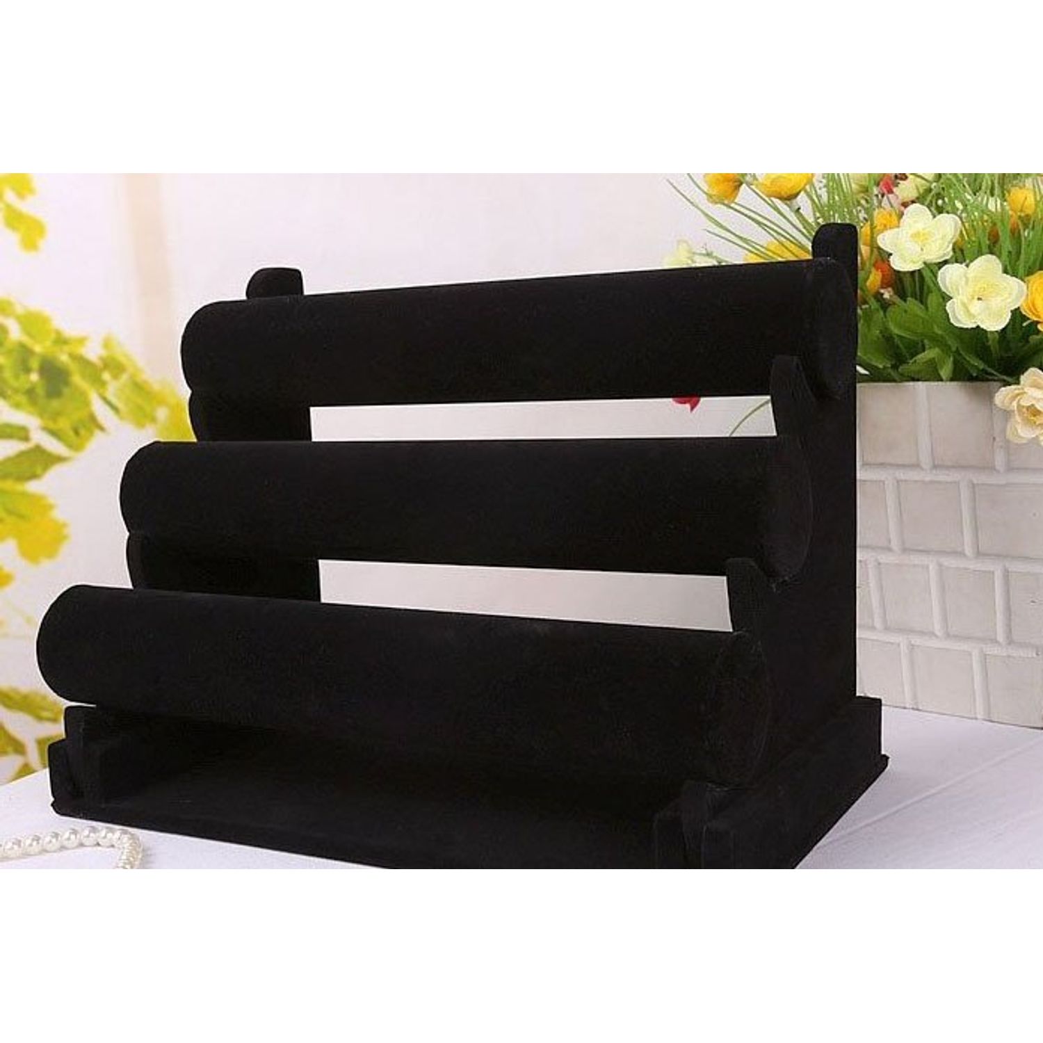 Suport bratari si ceasuri Belle ,etajat, rezistent, elegant, negru,32x25 cm, doty fotografia produsului View 3 L