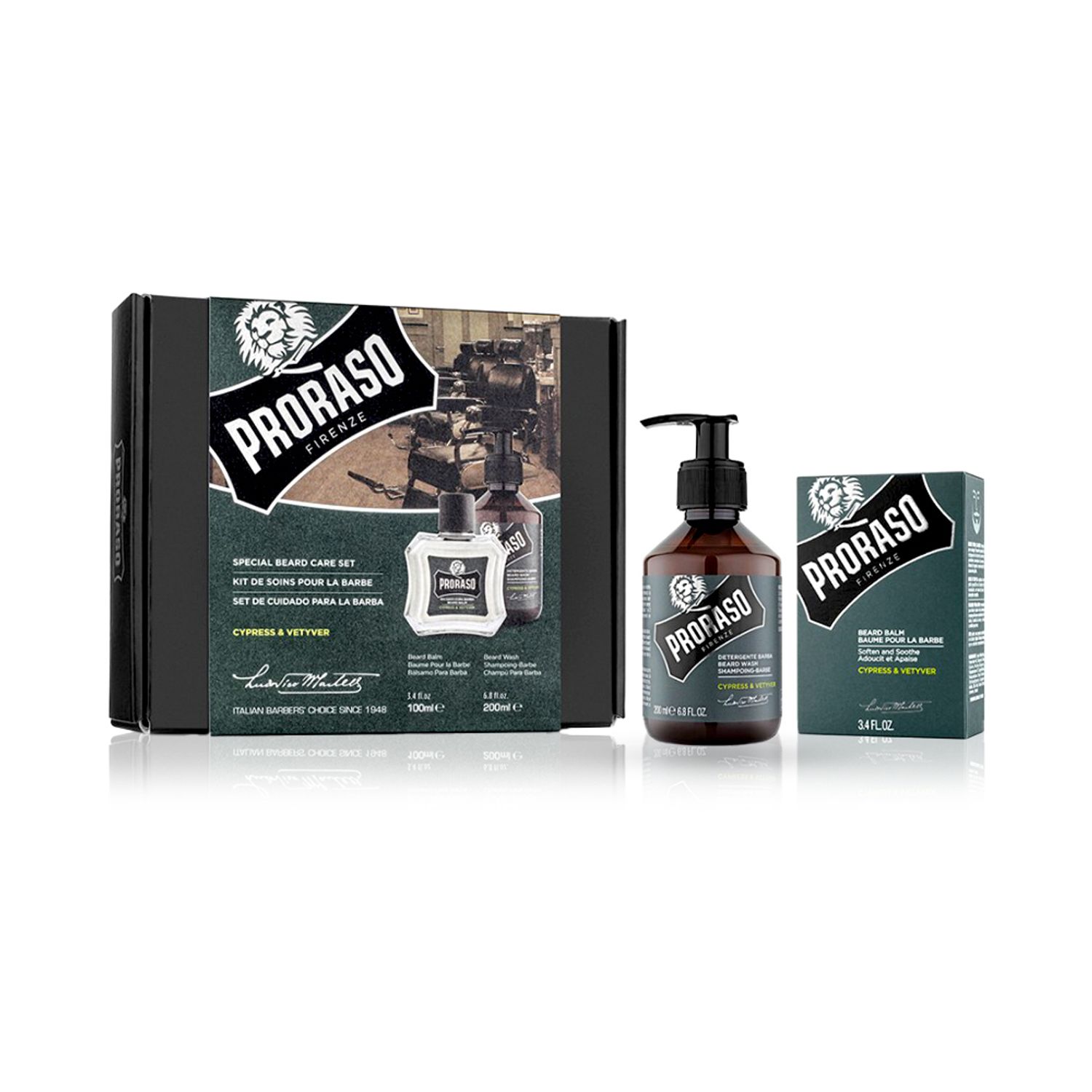 PRORASO - Set ingrijire barba - Sampon + Balsam - Cypress and vetiver fotografia produsului