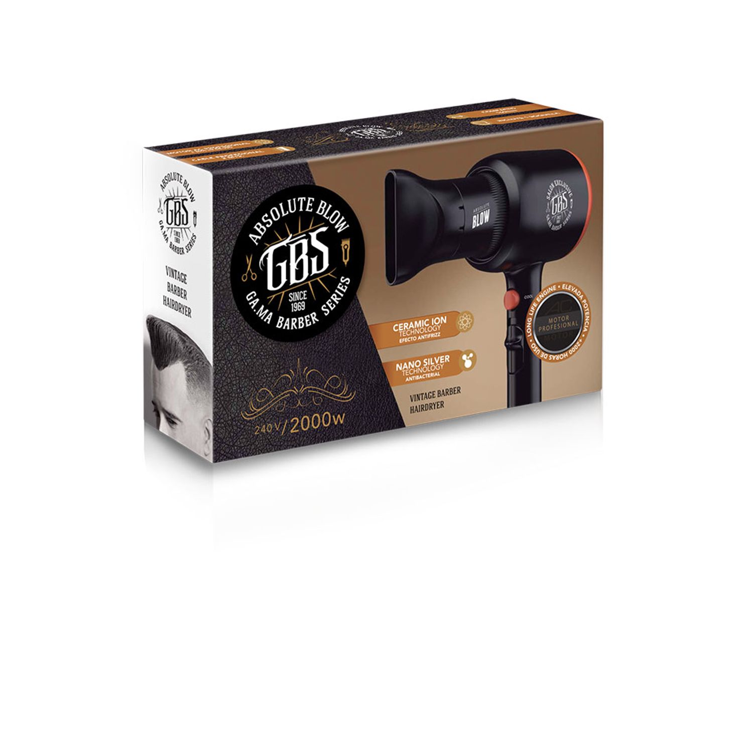 GA.MA - Uscator de par - 2000W - Negru fotografia produsului View 4 L