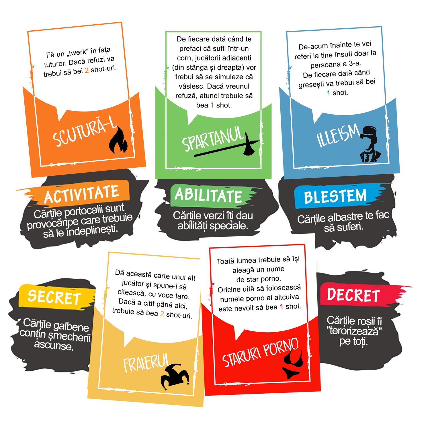 Ceat Brita, joc de carti pentru petreceri. Limba romana, pentru adulti, contine 125 de carti de joc cu provocari haioase fotografia produsului View 7 L