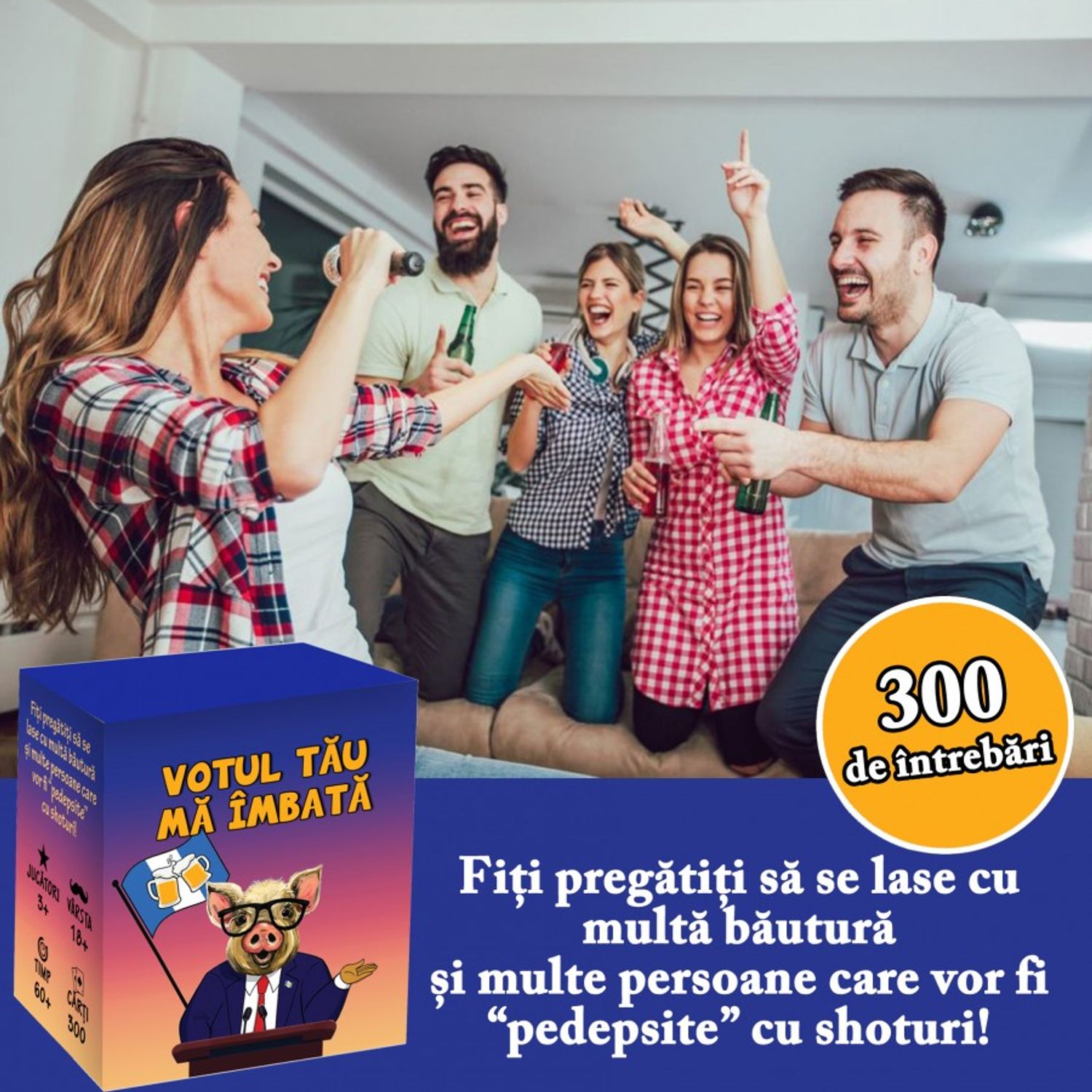 Joc de carti pentru petreceri - Votul tau ma imbata, limba romana, pentru 3-20 jucatori fotografia produsului View 3 L