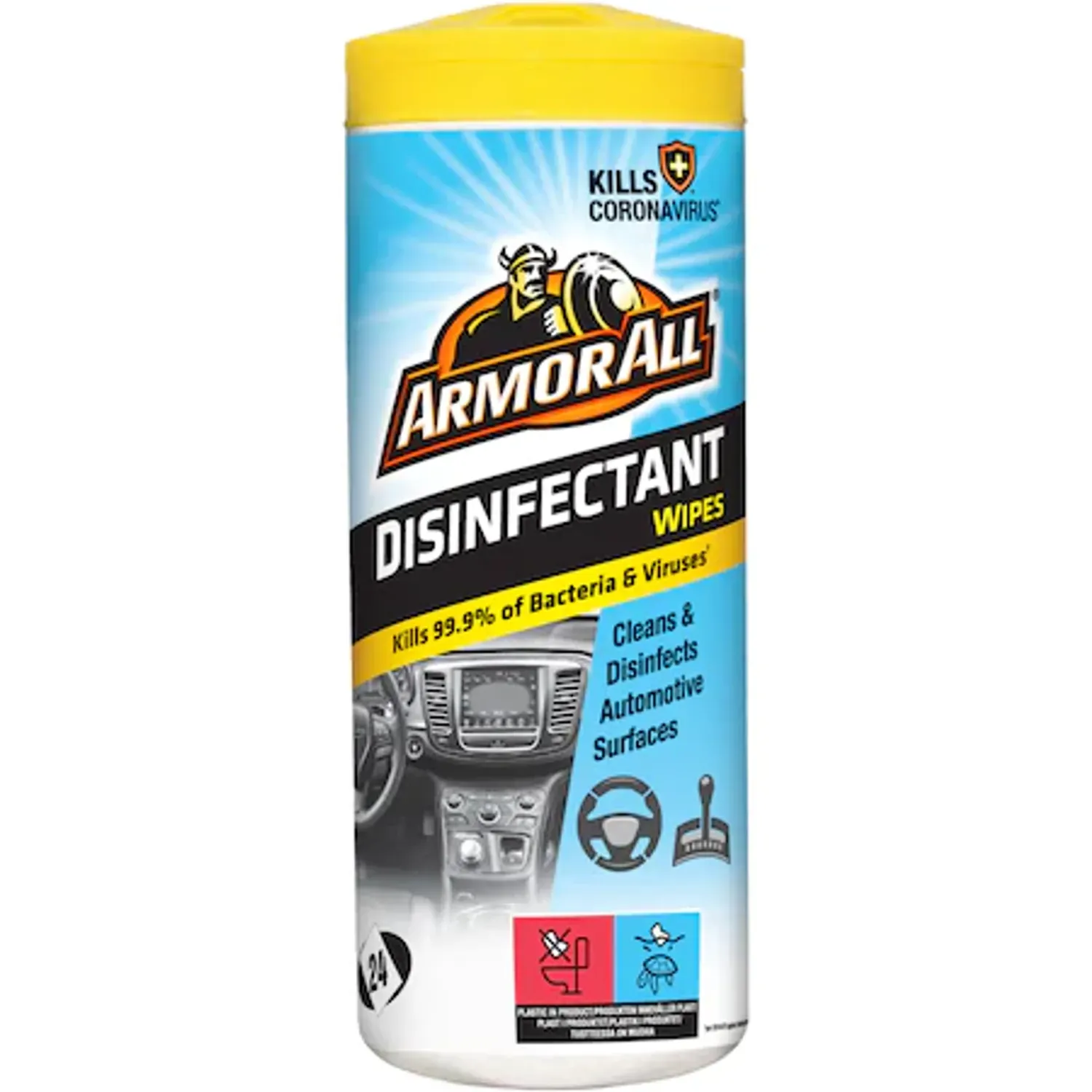Tub 24 servetele antibacteriene pentru interior auto Armor All Shield fotografia produsului