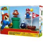 Set de joaca diorama Super Mario Nintendo, model Acorn Plains cu figurina 6 cm fotografia produsului