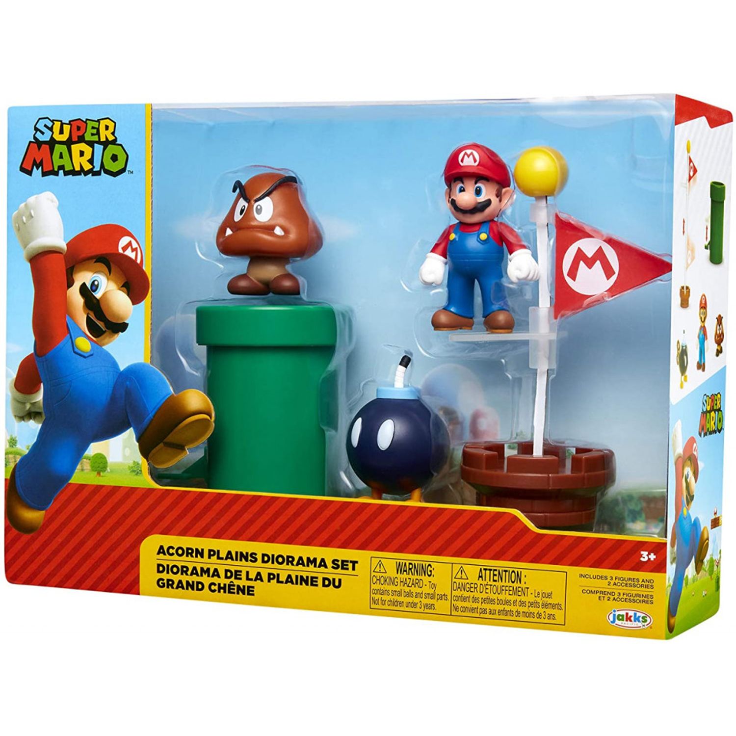 Set de joaca diorama Super Mario Nintendo, model Acorn Plains cu figurina 6 cm fotografia produsului