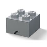 Cutie depozitare LEGO 2x2 cu sertar, gri inchis fotografia produsului