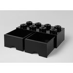 Cutie depozitare LEGO 2x4 cu sertare, negru fotografia produsului View 2 S