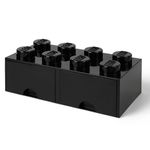 Cutie depozitare LEGO 2x4 cu sertare, negru fotografia produsului