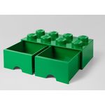 Cutie depozitare LEGO 2x4 cu sertare, verde fotografia produsului
