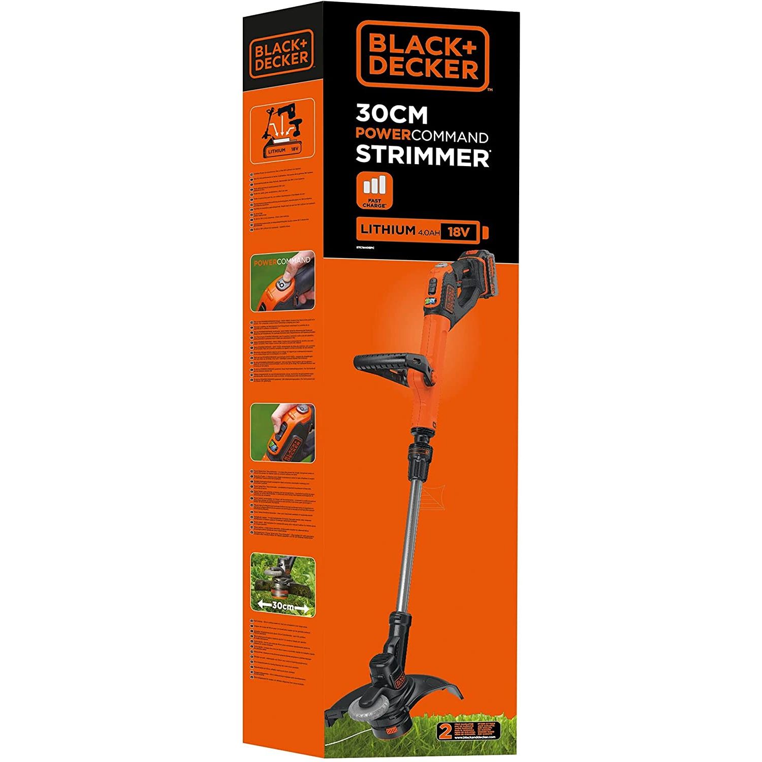 Black & Decker - Trimmer pentru gazon, STC1840EPC-QW, 30 cm, 4 Ah ...
