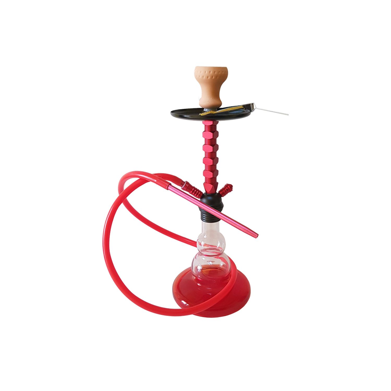 Narghilea din sticla, 55 cm, rosu, 2.25 kg fotografia produsului