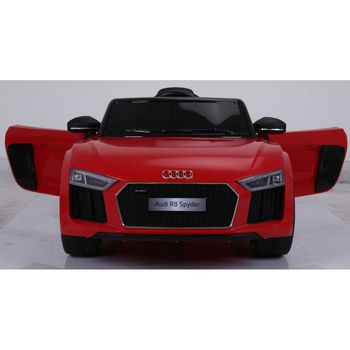 Masinuta electrica Audi R8 Spyder Coco Toys, varianta Mare, cu telecomanda, roti spuma cauciucata EVA, Alba