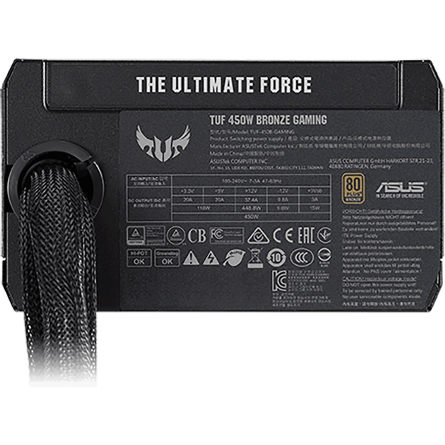 Sursa TUF Gaming 450W Bronze fotografia produsului View 2 L