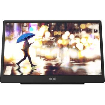 Monitor LED AOC Portabil 16T2 Touchscreen 15.6 inch 4 ms Negru 60 Hz AOC imagine noua 2022