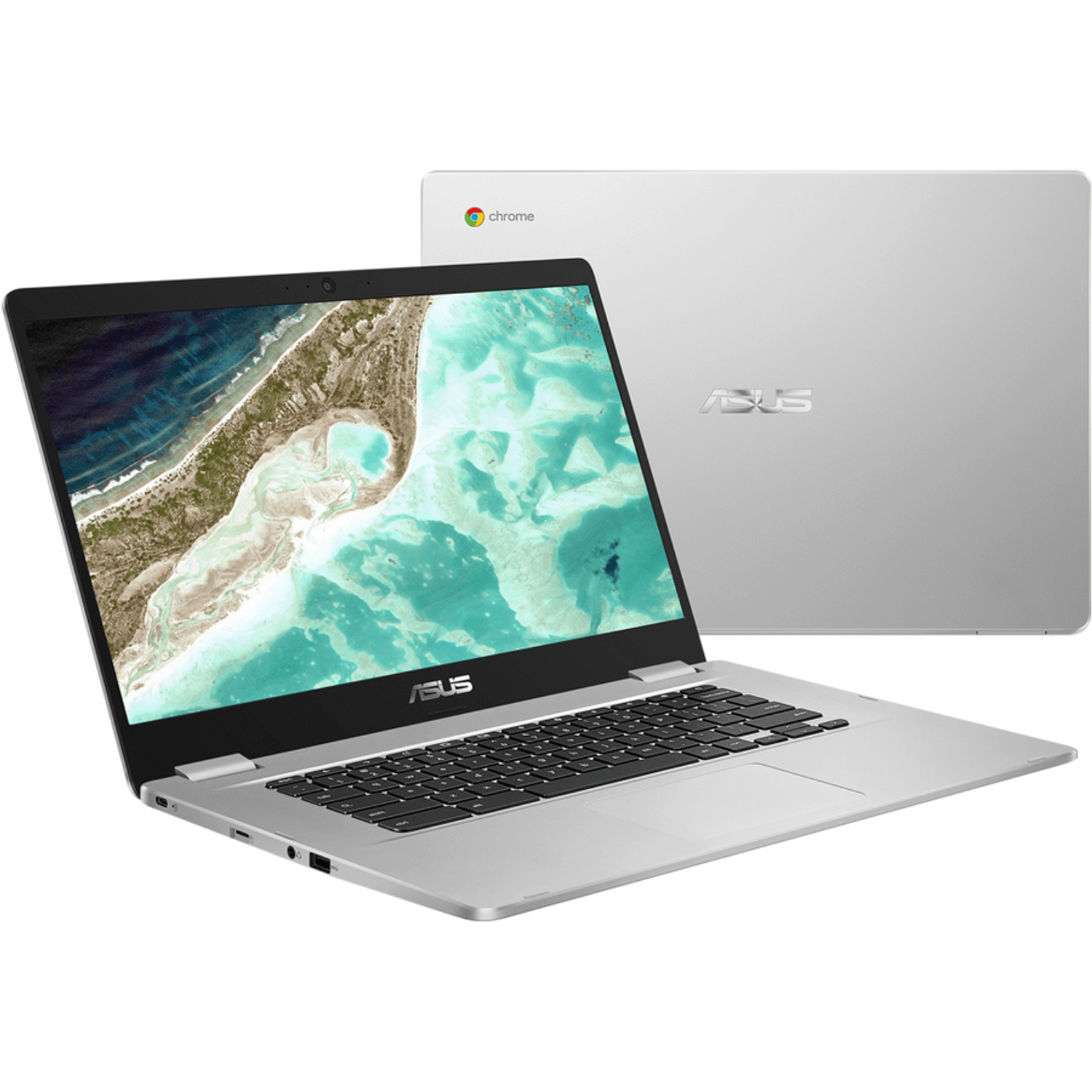 Laptop ASUS ChromeBook CB1500CKA-EJ0089, Intel Celeron N4500, 15.6inch,  4GB, eMMC 64GB, Chrome OS,Silver fotografia produsului