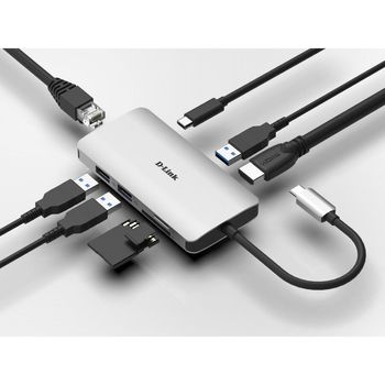 Hub USB, DUB-M810, 8 in 1, HDMI, Ethernet, Card Reader D-link imagine noua 2022
