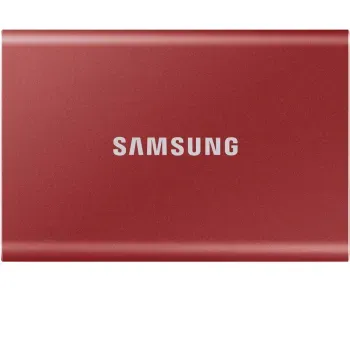 SSD extern Samsung T7 portabil, 500GB, USB 3.2, Metallic Red elefant.ro imagine noua 2022
