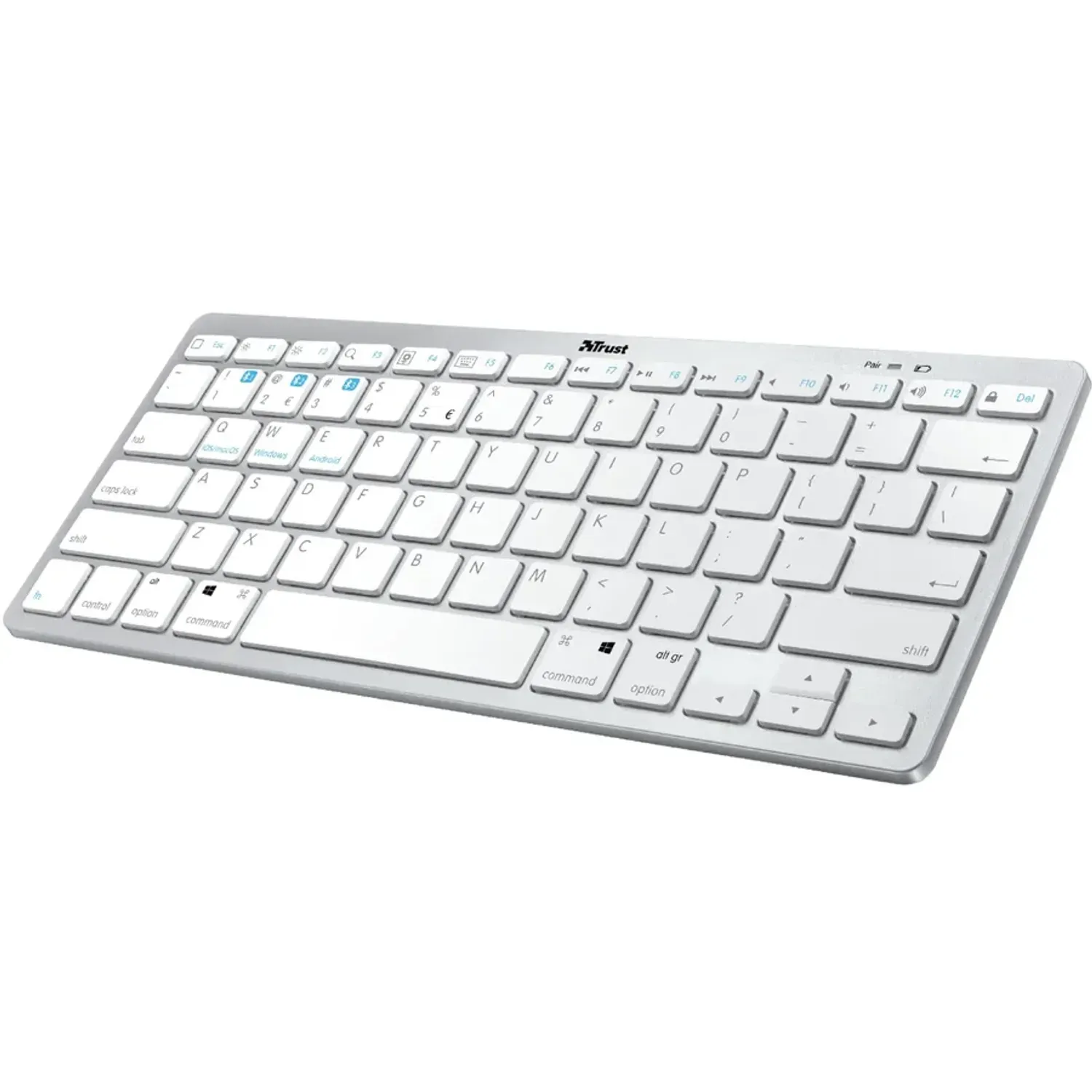 Tastatura wireless Trust Nado, US layout, Alb fotografia produsului View 2 L