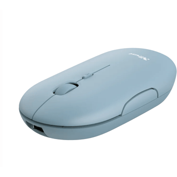 Mouse wireless Trust Puck, 2.4GHz si Bluetooth, reincarcabil USB-C, Albastru elefant.ro imagine noua 2022