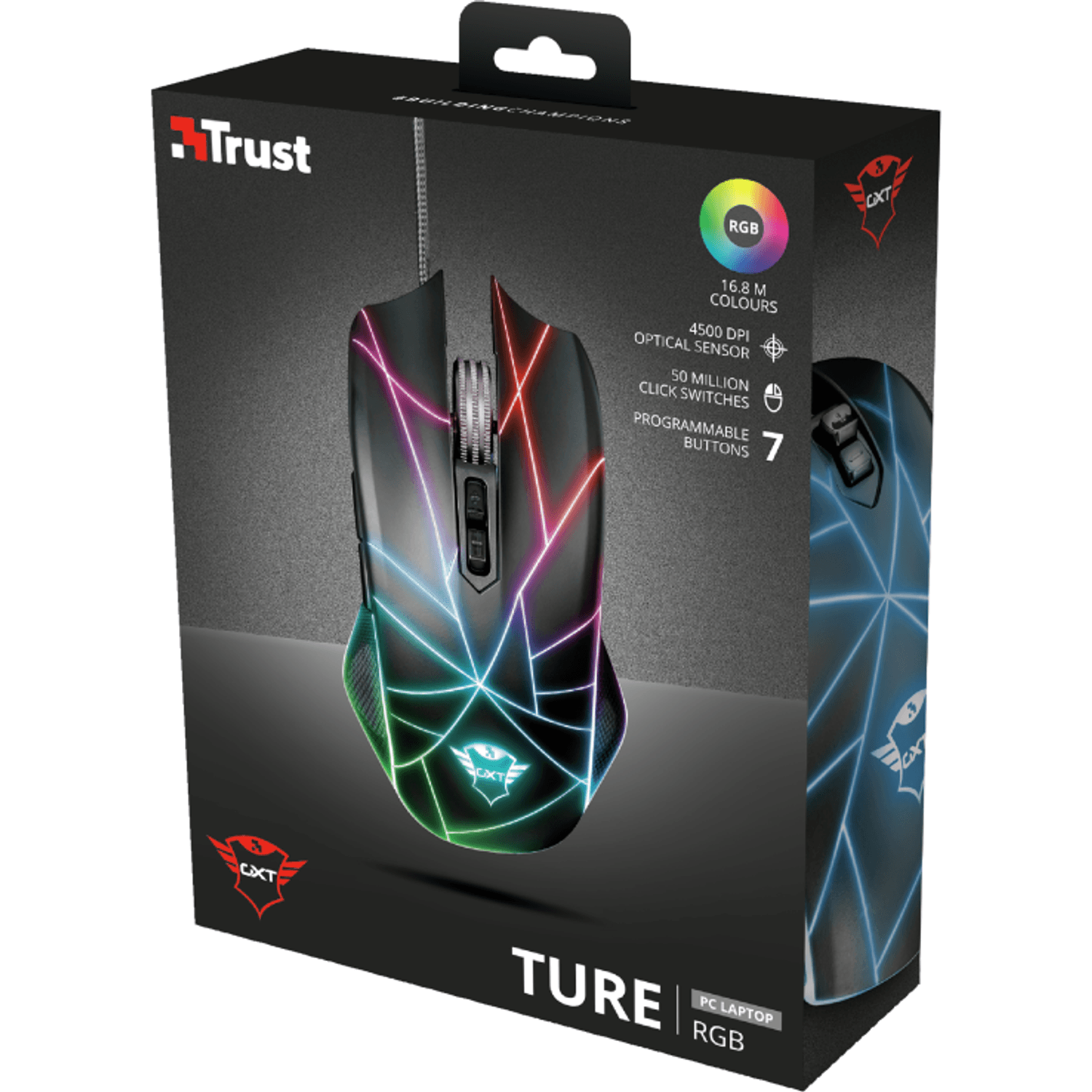 Mouse Gaming Trust GXT 160X Ture RGB fotografia produsului View 2 L