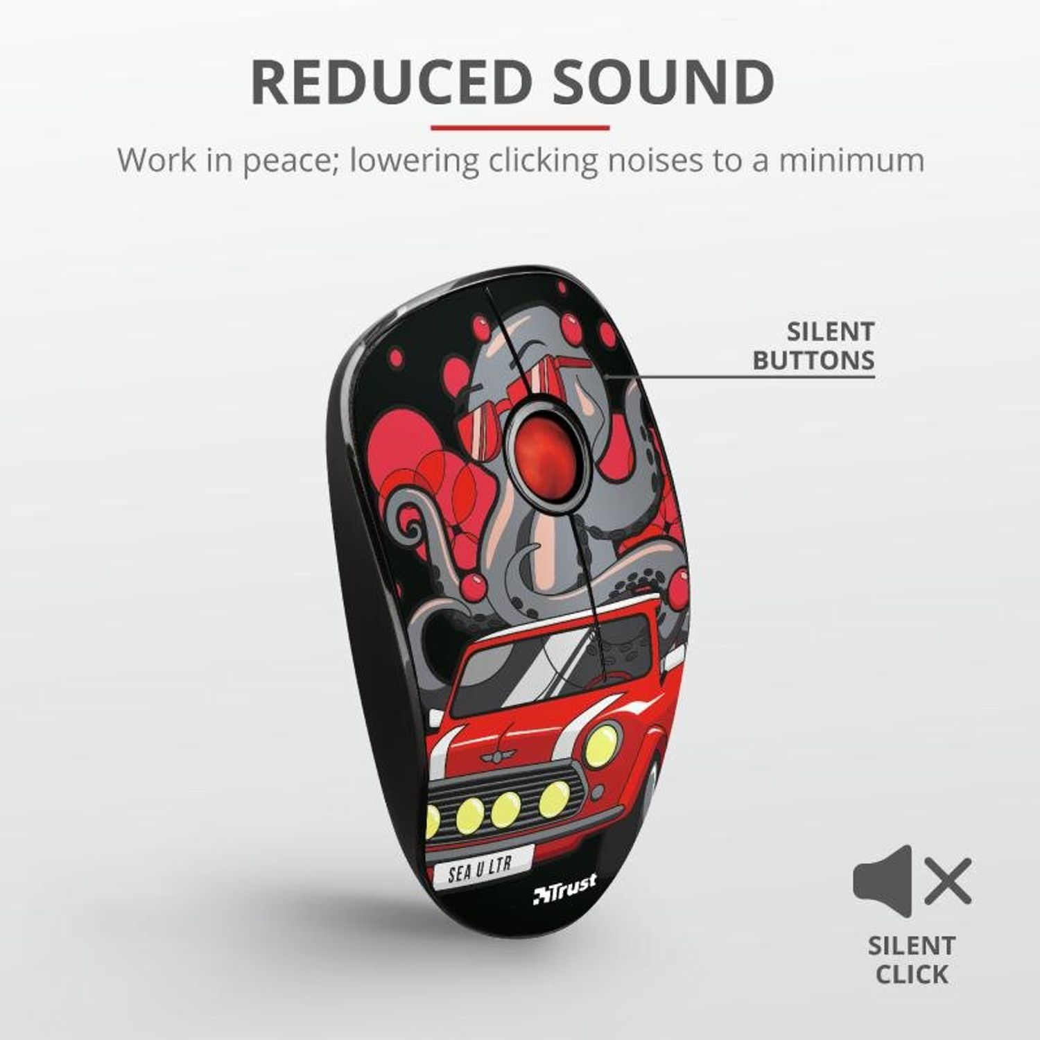 Trust Sketch Silent Click Wi Mouse red fotografia produsului