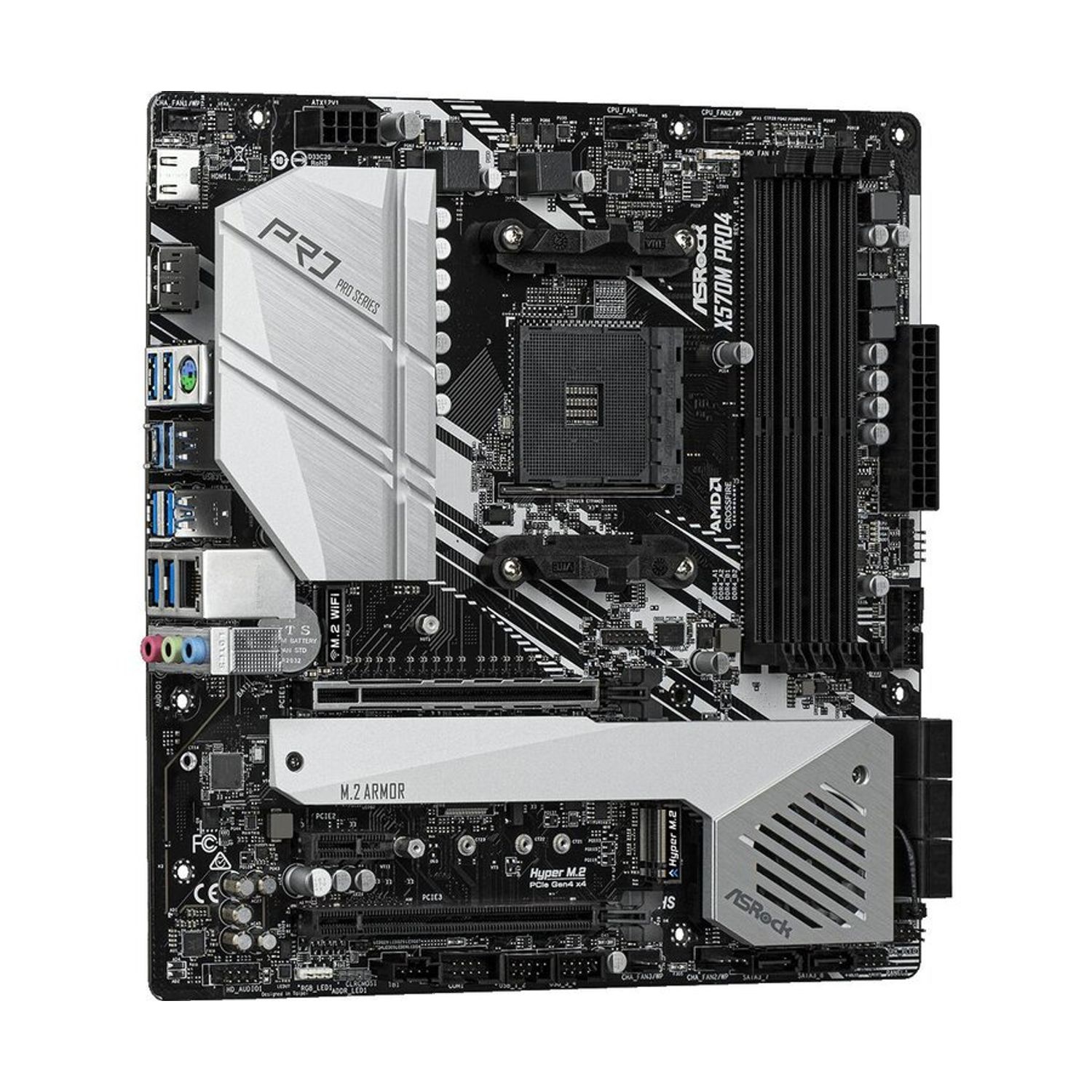 Placa de baza Socket AM4, X570M PRO4 fotografia produsului View 2 L