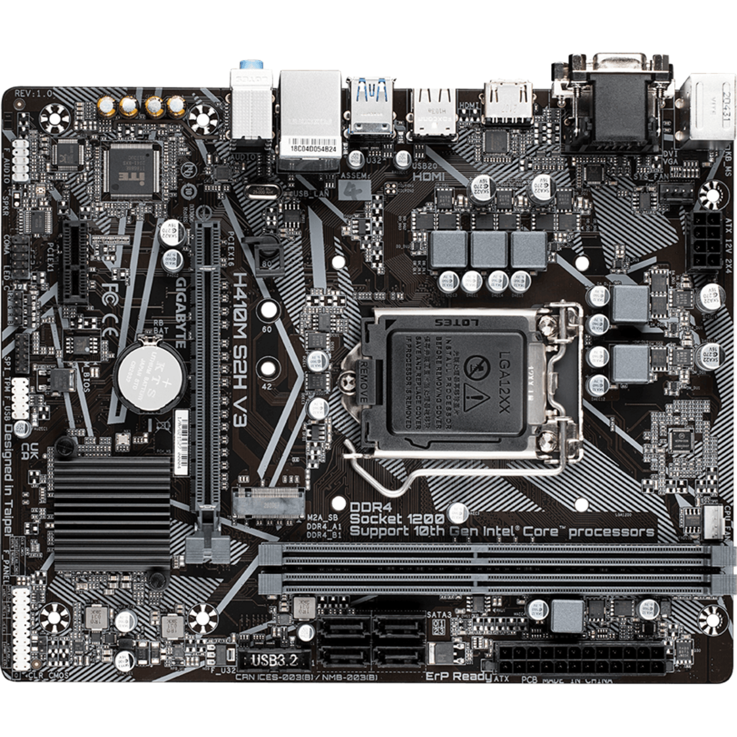 Placa de baza H410M S2H V3, LGA1200 fotografia produsului View 2 L