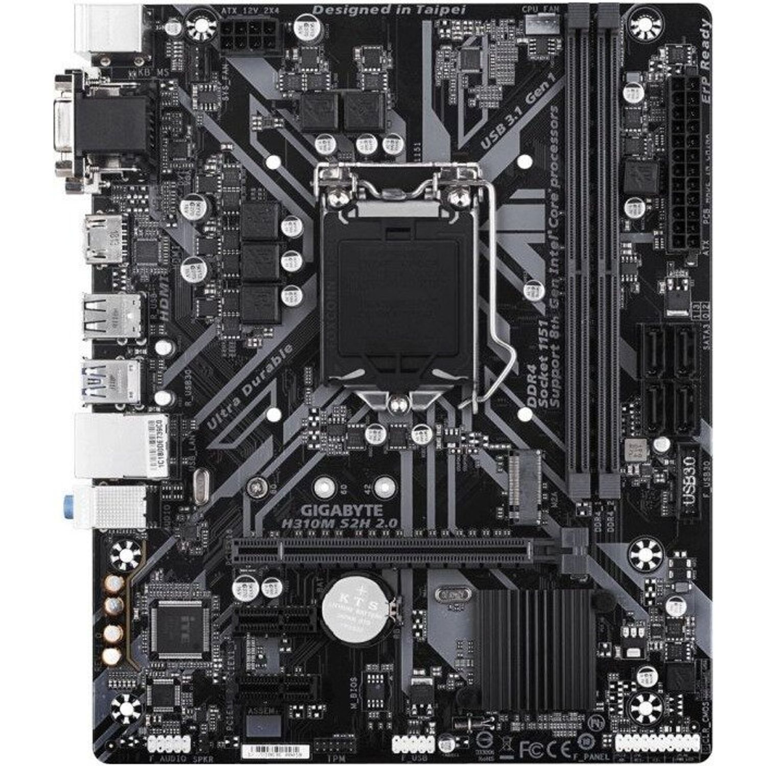Placa de baza Socket LGA1151 v2, H310M S2H 2.0 fotografia produsului