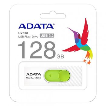 USB Flash Drive ADATA UV320 128GB, USB 3.1, Alb/Verde, Retail A-DATA imagine noua 2022