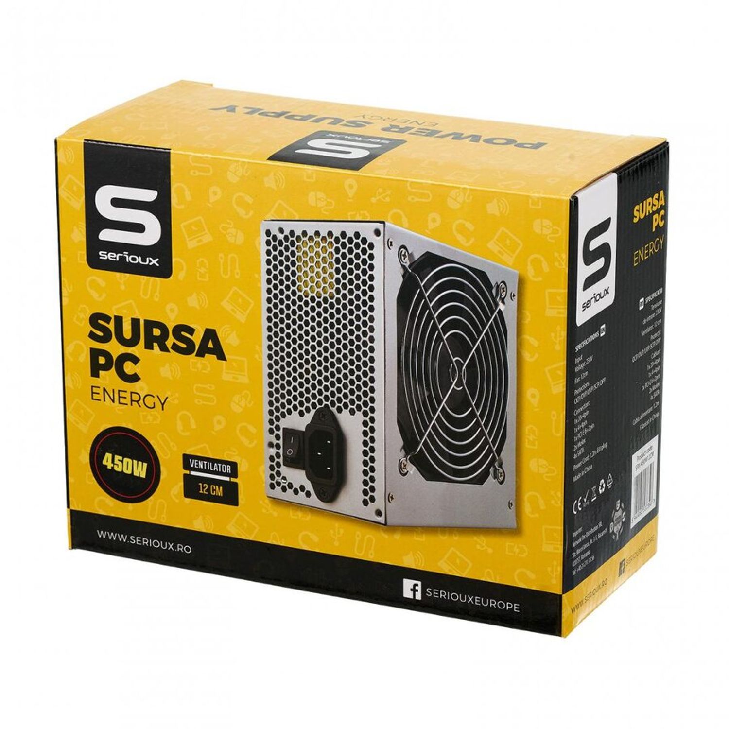 Sursa Energy 450W, Ventilator 12cm fotografia produsului View 2 L