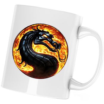 Cana personalizata ceramica alba „Mortal Kombat Sarpe Dragon Video Games , 330