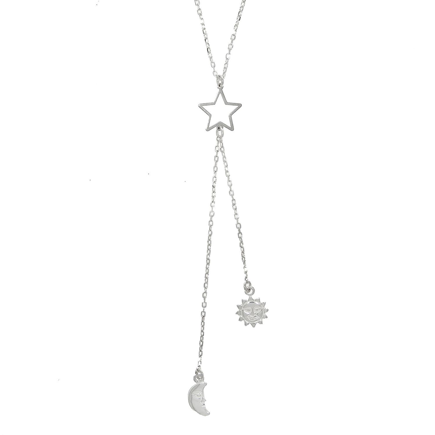Lantisor Argint Personalizat cu Stea, Luna si Soare, PAGLRO125-1 fotografia produsului View 2 L