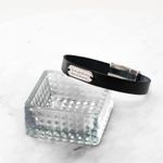 Brățară din Piele Naturală Lată cu Plăcuță din Argint Personalizată, PAGB1753 fotografia produsului