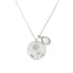 Lantisor Argint Personalizat Cu Banut Floral cu Cuart Rose, PAGLRO155-9 fotografia produsului