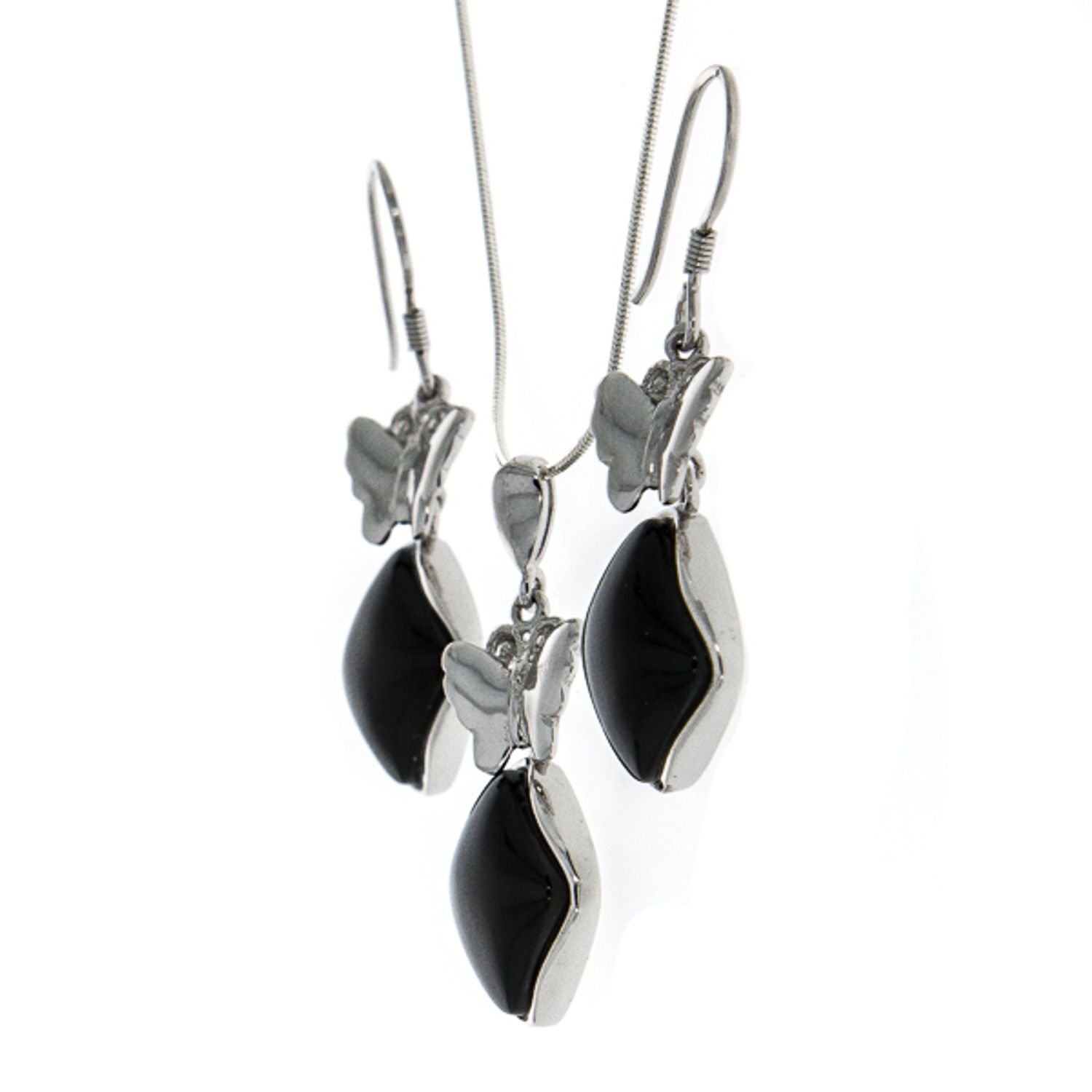 Set argint Black Butterfly fotografia produsului