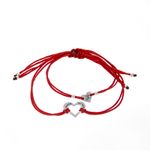 Set Brățări Șnur Mama și Bebe Inimi Argint fotografia produsului
