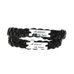 Set Brățări Piele cu Plăcuță Argint Personalizată, PAGS3501 fotografia produsului