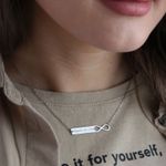 Lănțișor Argint cu Plăcuță cu Infinit Personalizată fotografia produsului View 2 S