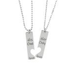 Set Două Lanțuri El și Ea cu Plăcuțe Personalizate fotografia produsului