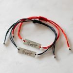Set Brățări cu Șnur și Plăcuțe din Argint Personalizate fotografia produsului