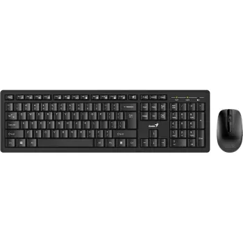 Kit Tastatura si Mouse GENIUS tastatura wireless 104 taste (slim) + mouse wireless 1000dpi, 3 butoane, black elefant.ro imagine noua 2022