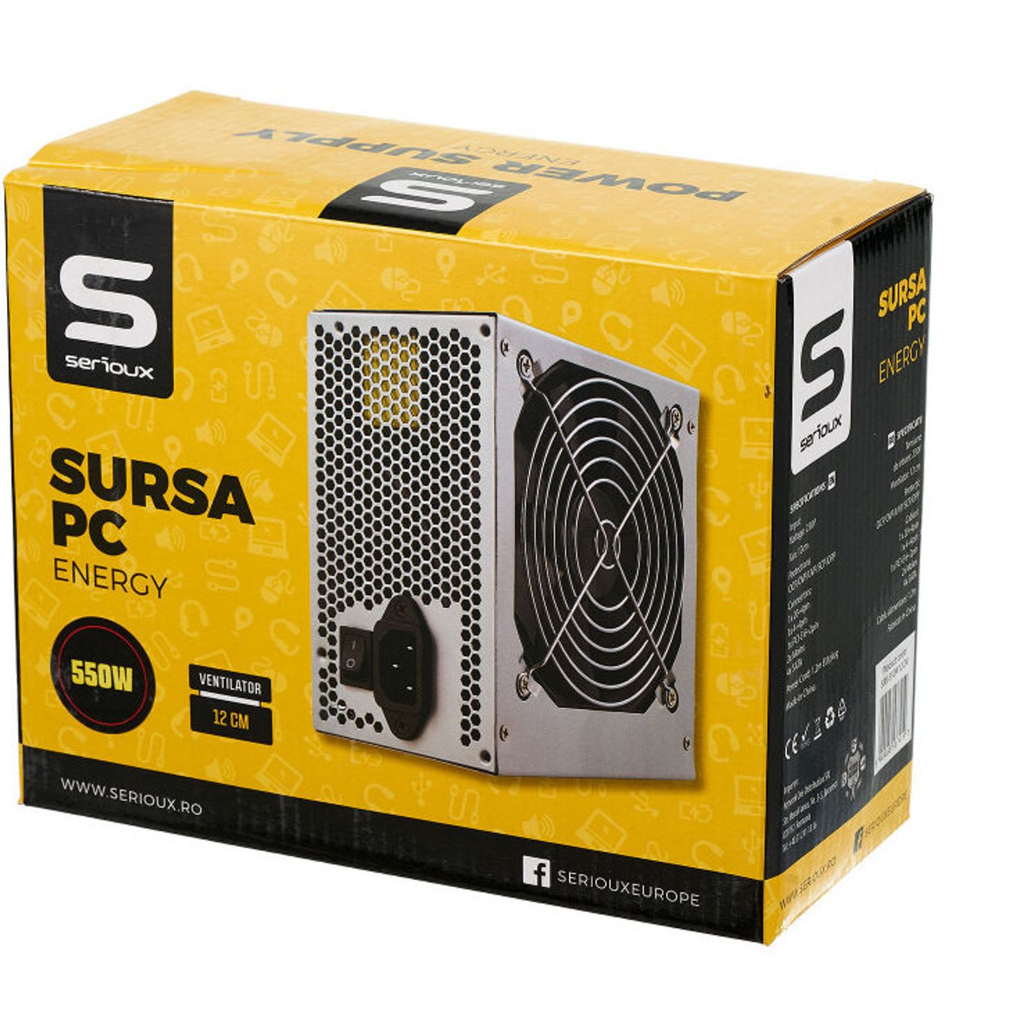 Sursa Energy 550W, Ventilator 12cm fotografia produsului View 2 L