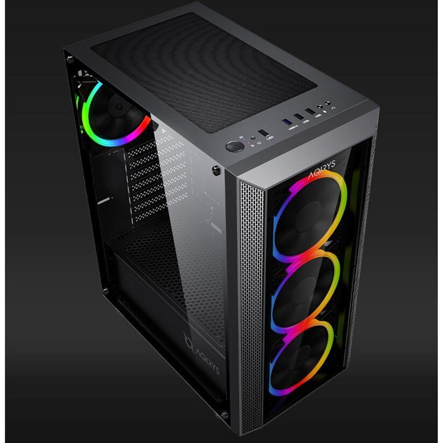 Carcasa Meissa Midi Tower Black fotografia produsului View 2 L