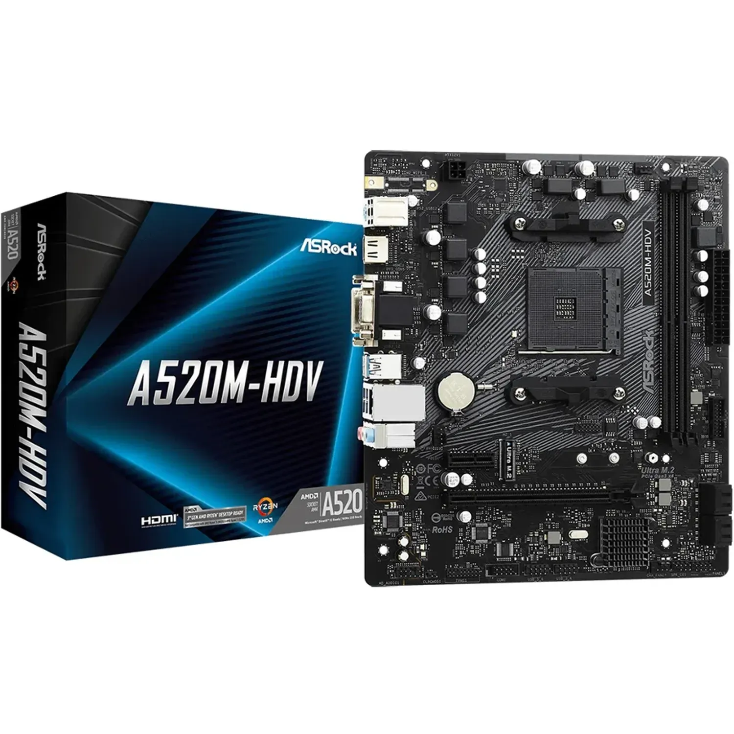 Placa de baza AsRock A520M-HDV , Socket AM4 fotografia produsului