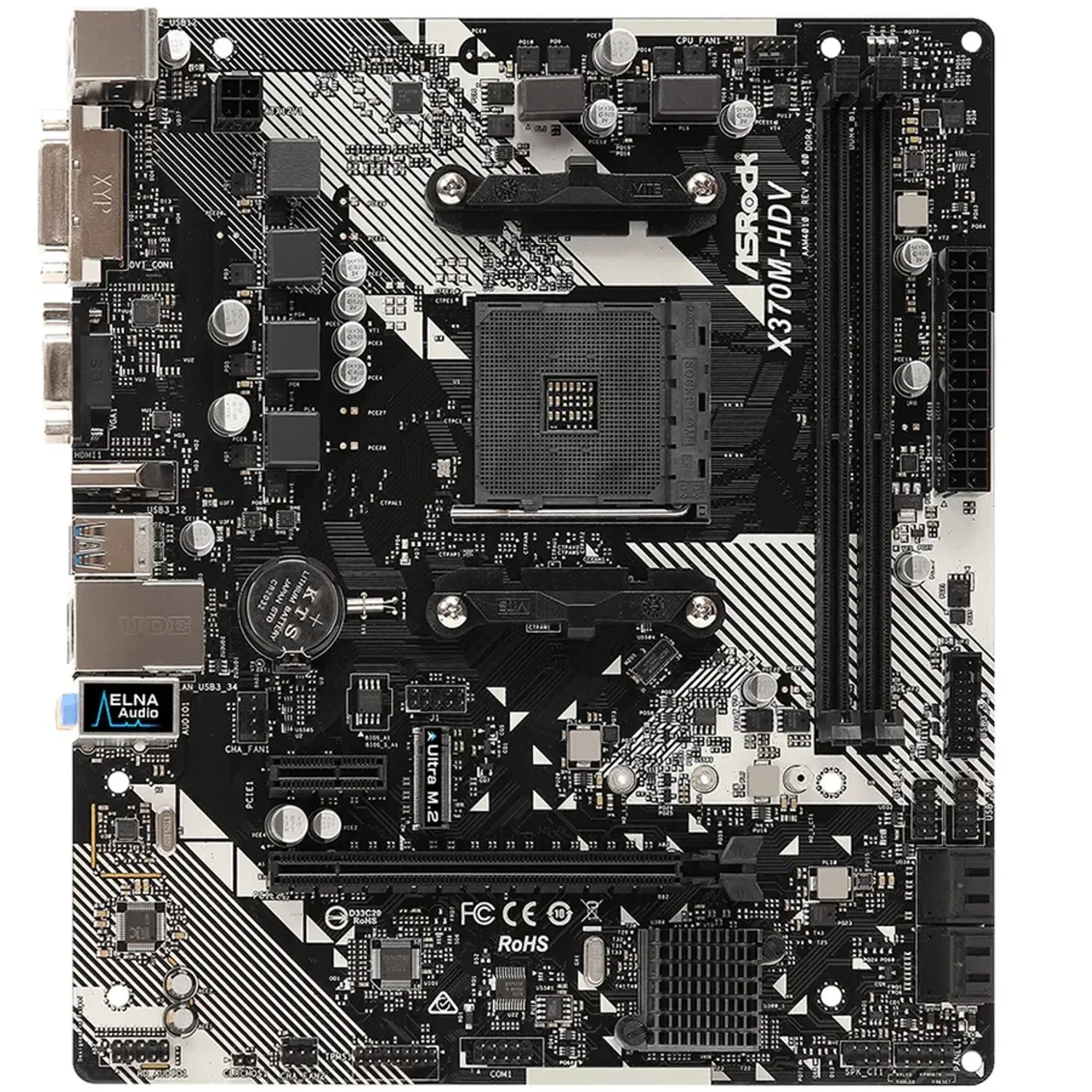 Placa de baza AsRock X370M-HDV R4.0, Socket AM4 fotografia produsului View 2 L