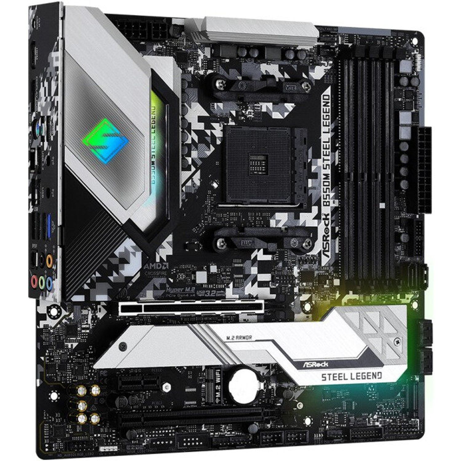 Placa de baza B550M STEEL LEGEND, socket AM4 fotografia produsului View 2 L