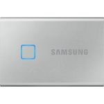 SSD extern Samsung T7 Touch portabil, 1TB, USB 3.1, Argintiu fotografia produsului View 2 S