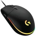 Mouse gaming Logitech G203, iluminare RGB LightSync, Negru fotografia produsului View 2 S