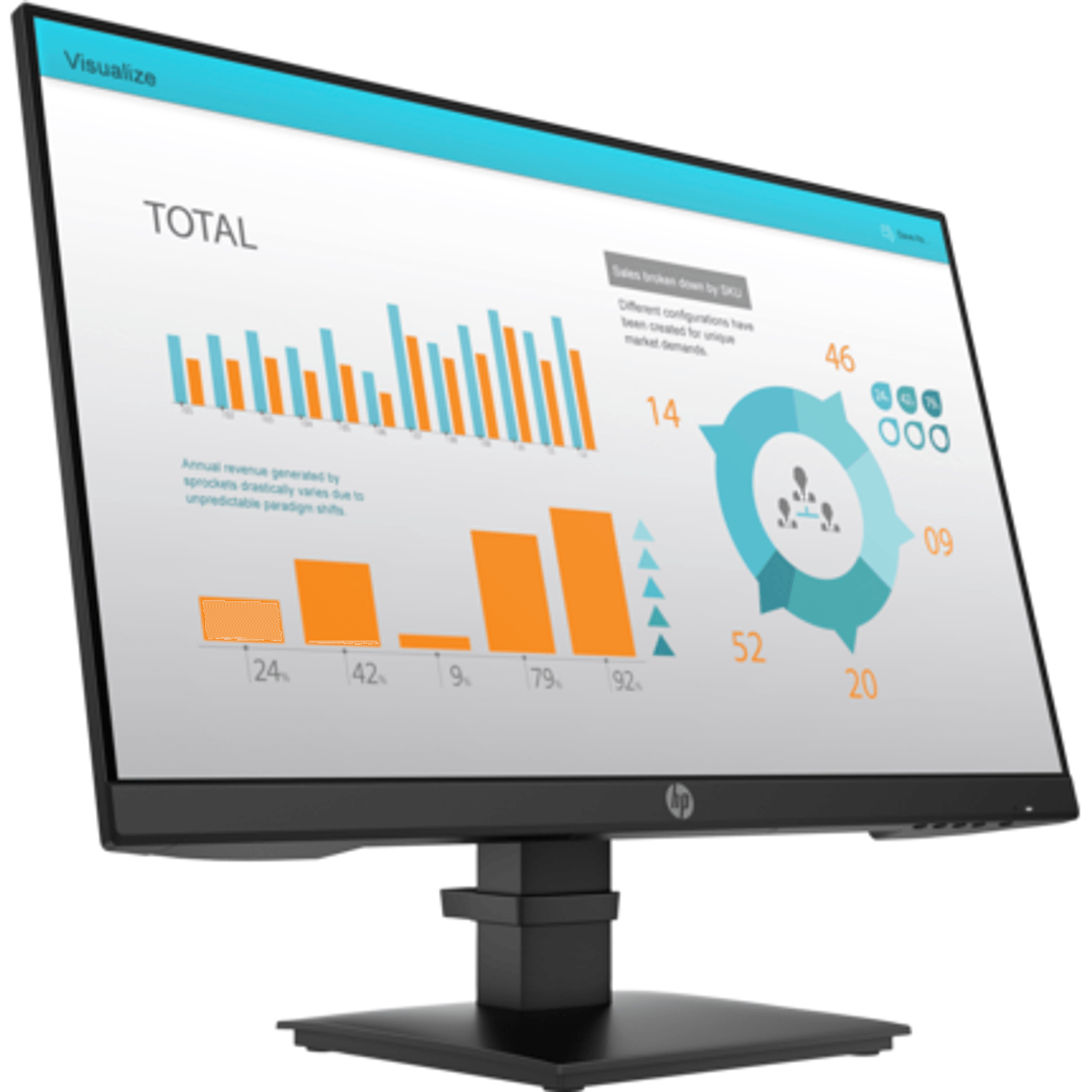 Monitor LED HP P24 G4 23.8 inch 5 ms Negru 60 Hz fotografia produsului View 2 L