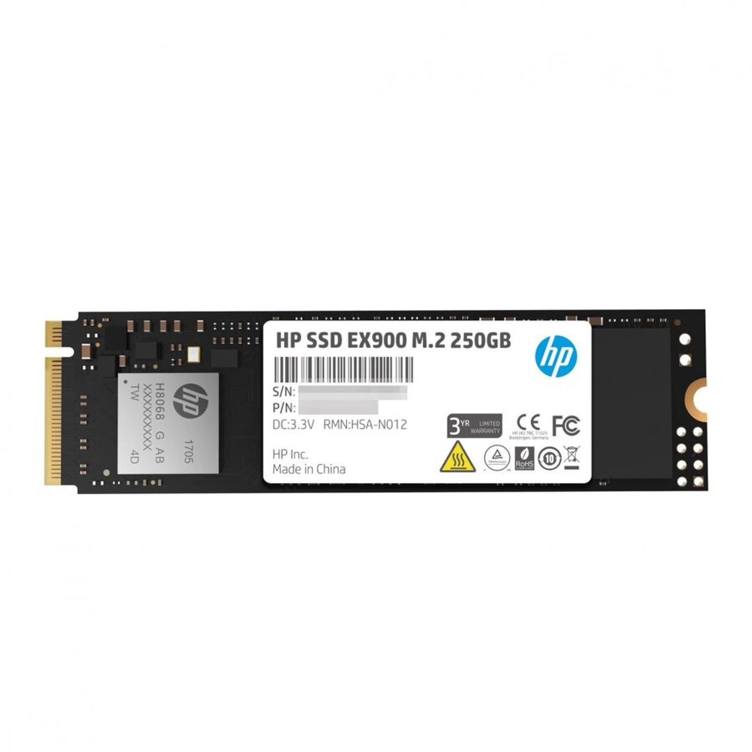 SSD HP, EX900, 250GB, M.2 2280, PCIeGen 3 fotografia produsului